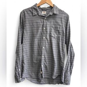 Marine Layer Cotton Button Down Shirt Mens Medium Gray Striped Lightweight